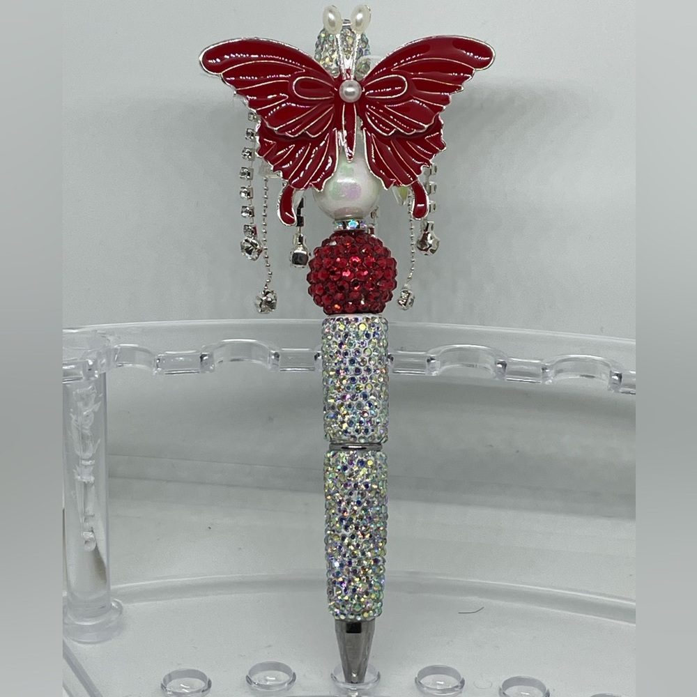 Red Butterfly Charm Pen